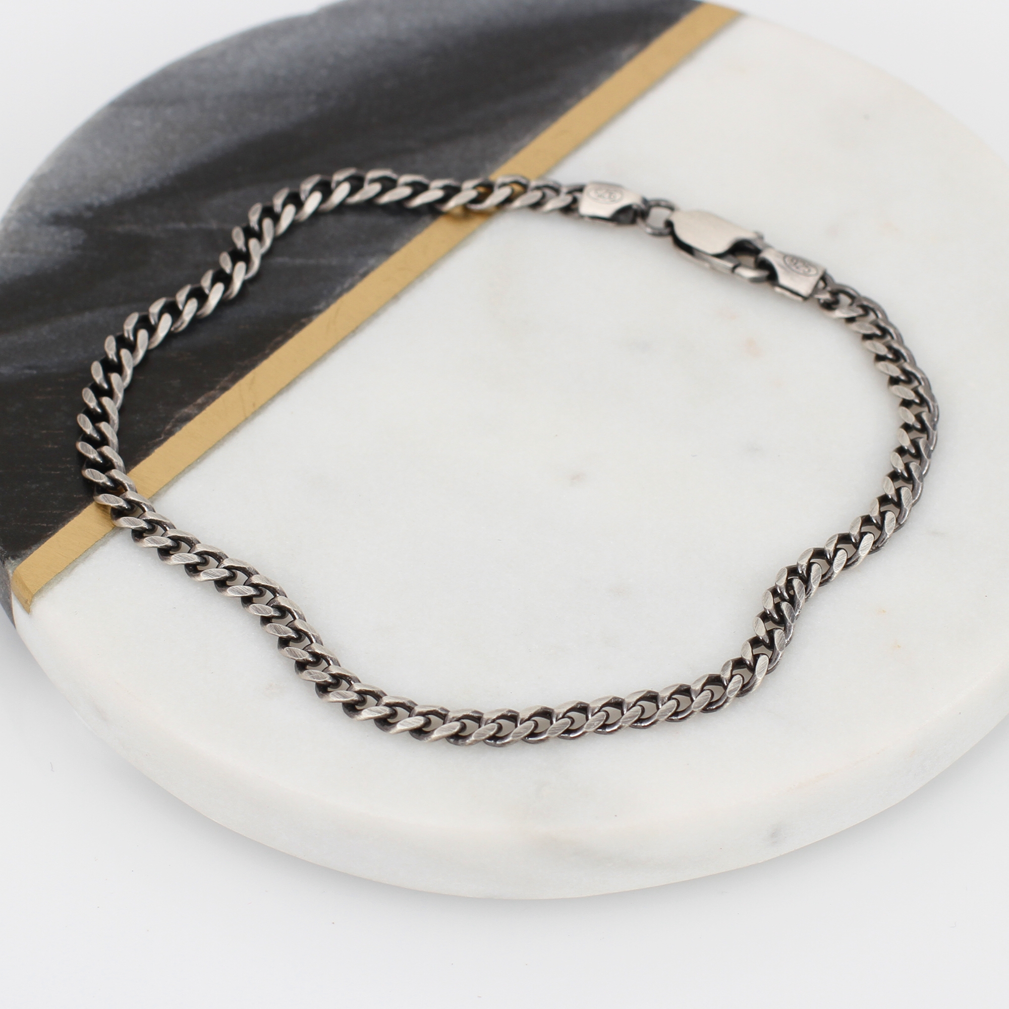 Sterling Silver Men’s Curb Chain Bracelet – Hurley Burley