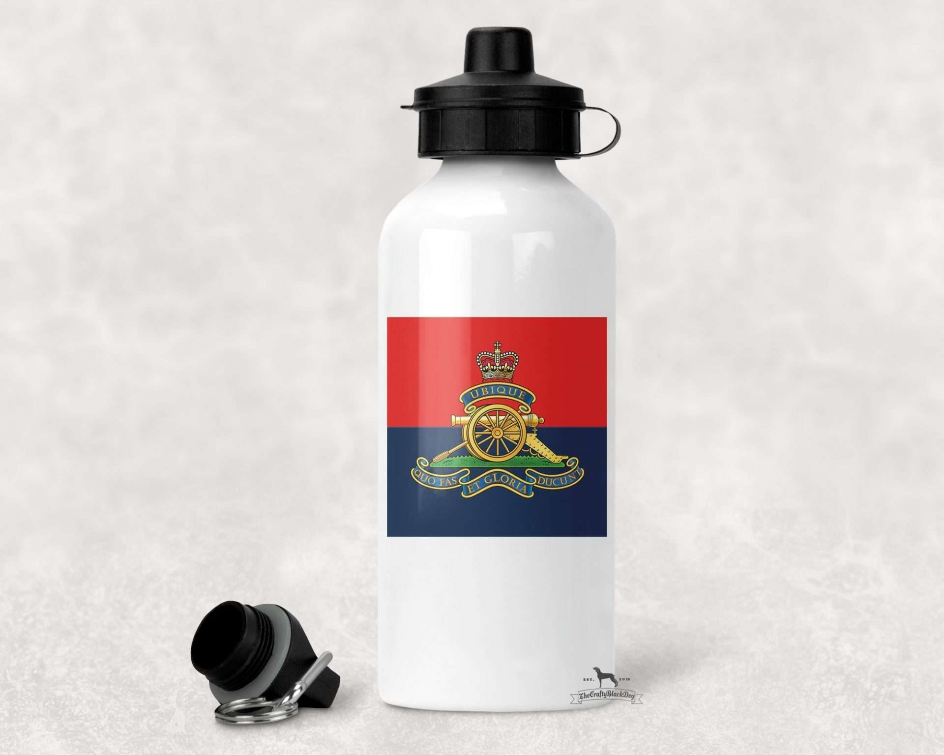 Royal Artillery – Aluminium Water Bottle – Crafty Black Dog