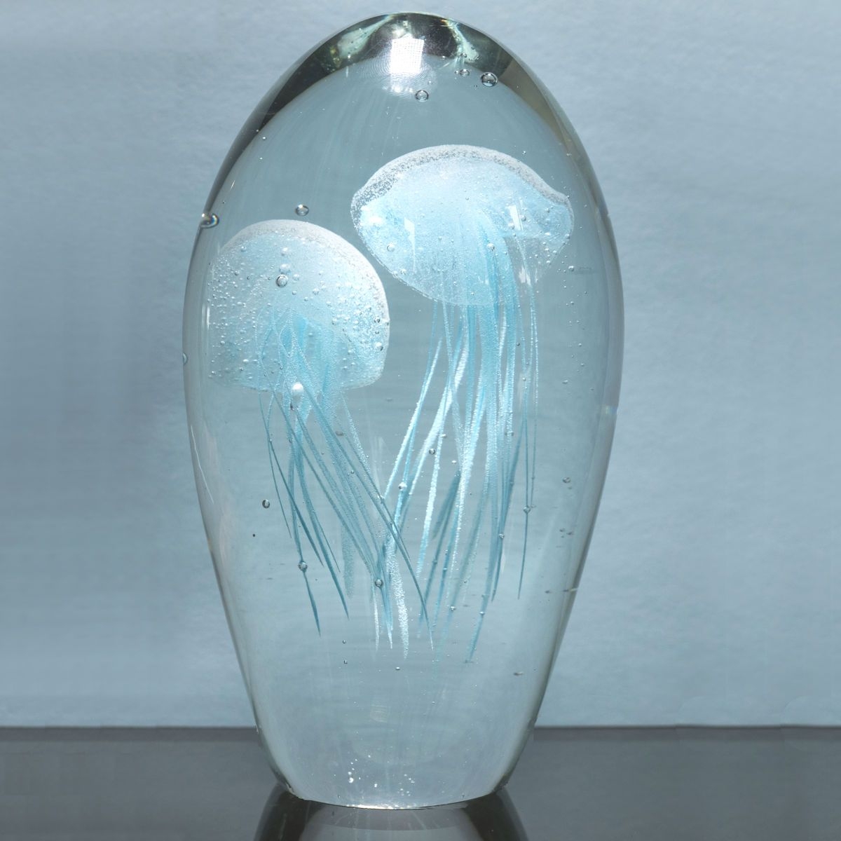 Sculpture Large Blue Twin Jellyfish Paperweight