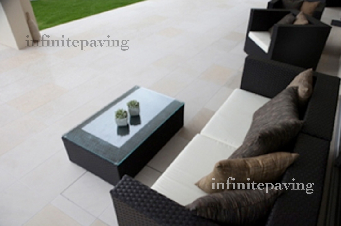 Sawn Pure Mint Honed 600x600mm Paving Stone Pack 22mm 17.5m² – Indian Sandstone – £28 Per M² – Infinite Paving