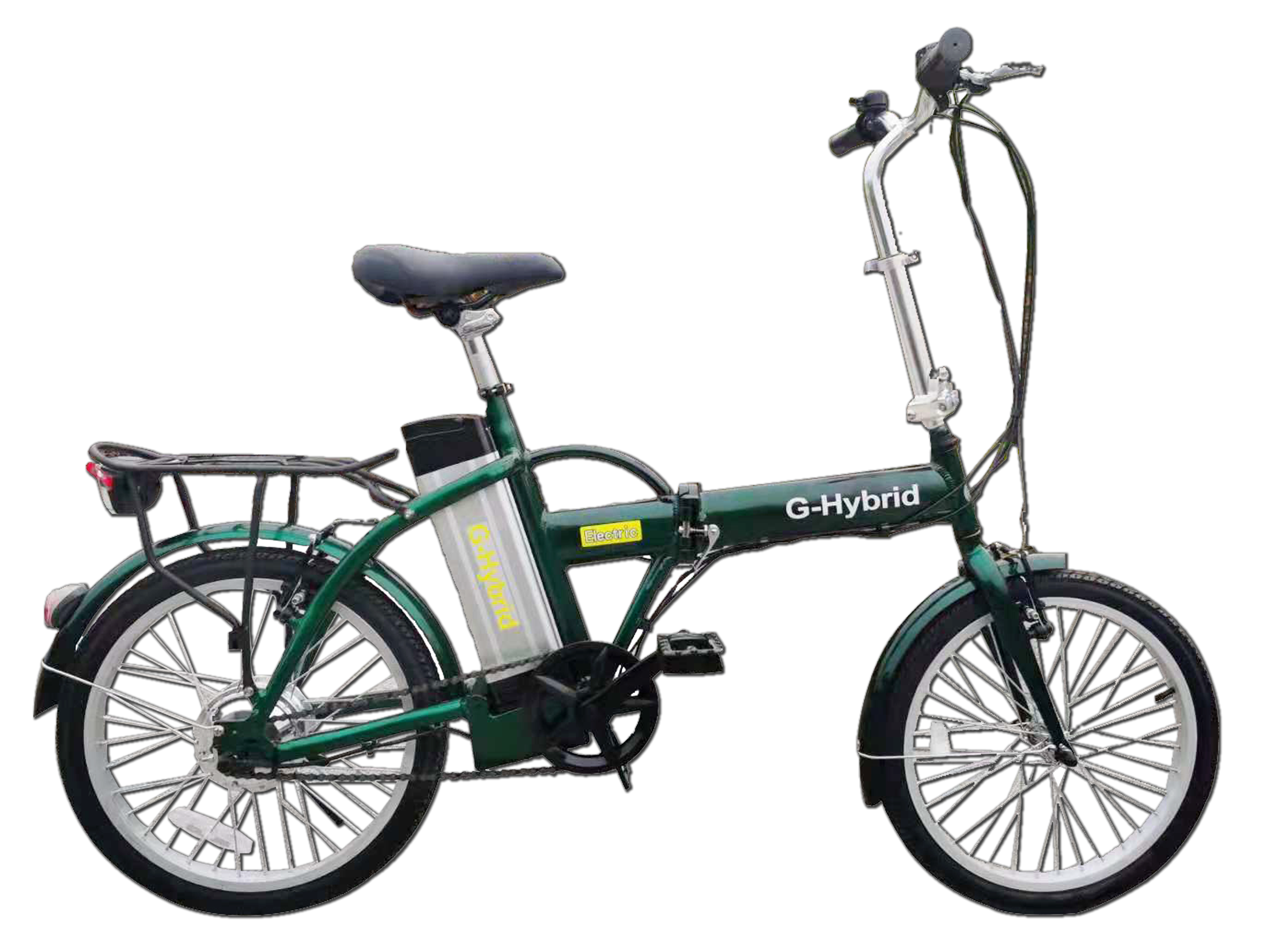 Folding eBike – G-Hybrid – City – Green – Throttle – Yes – Green Hybrid Bikes