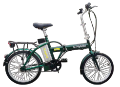 Folding eBike – G-Hybrid – City – Green – Throttle – Yes – Green Hybrid Bikes