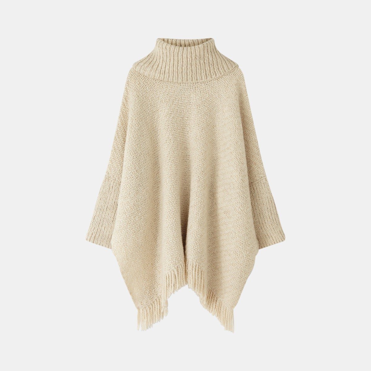 Aessai Knitwear Palermo Beach Poncho with Sleeves – merino wool – One Size – Luxury Marino Wool – Fairtrade & Sustainable – Aessai