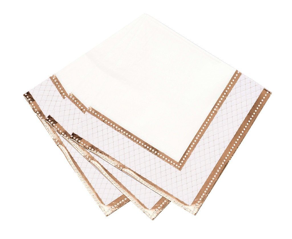 Talking Tables – Rose Gold Napkins – White – Party Supplies
