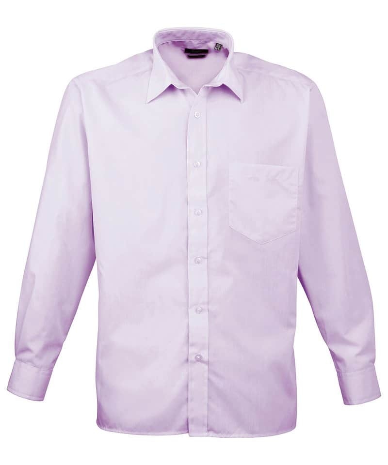 Premier Men’s Poplin Long Sleeve Shirt – Lilac – 15 – Uniforms Online