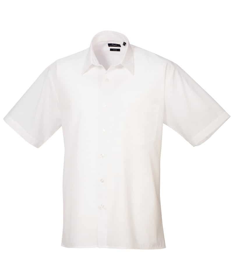 Premier Men’s Poplin Short Sleeve Shirt – White – 15 – Uniforms Online