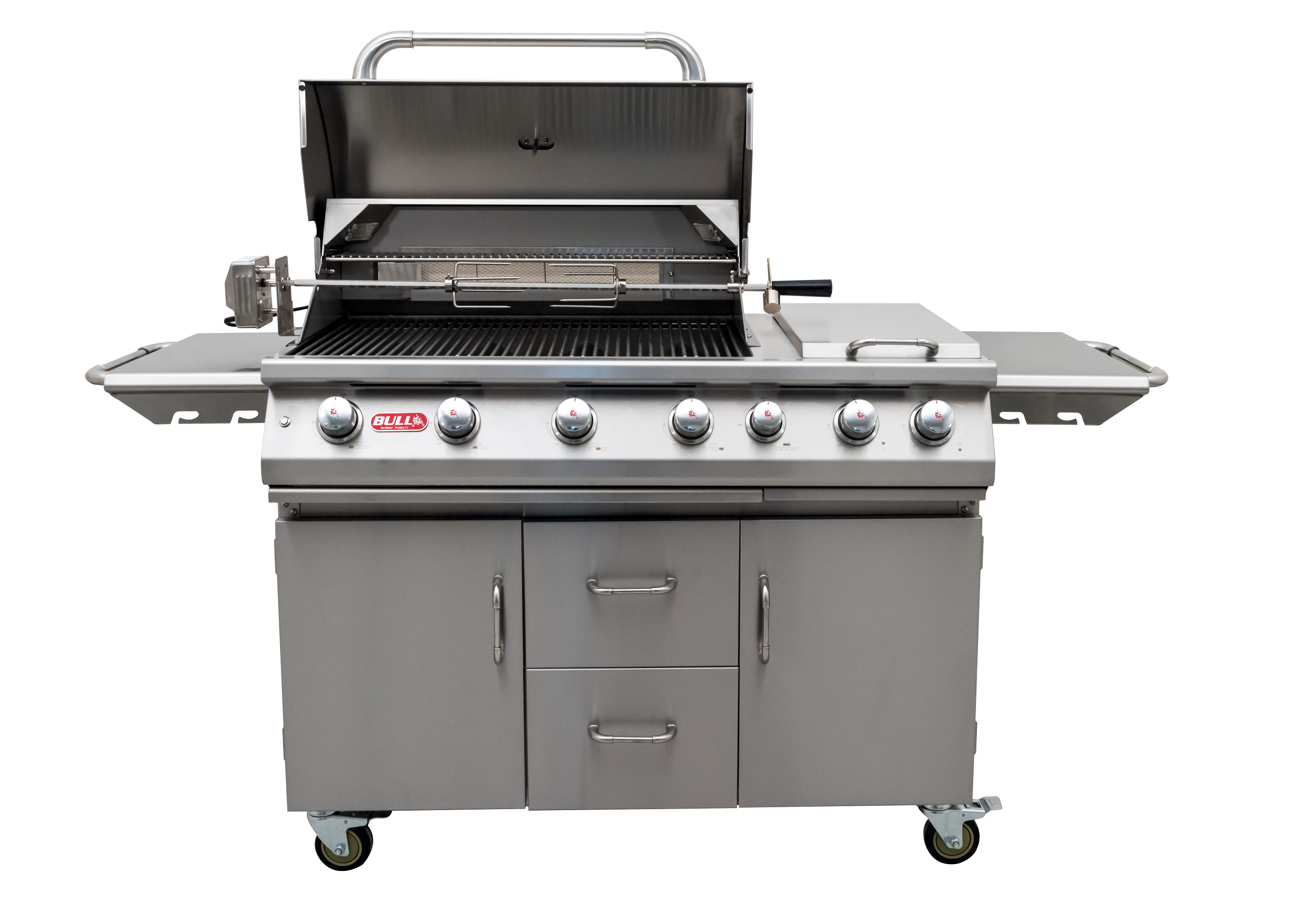 Bull BBQ Premium 7 Burner Gas Barbecue Cart – LPG Bottle – Outdoor BBQ – Forno Boutique