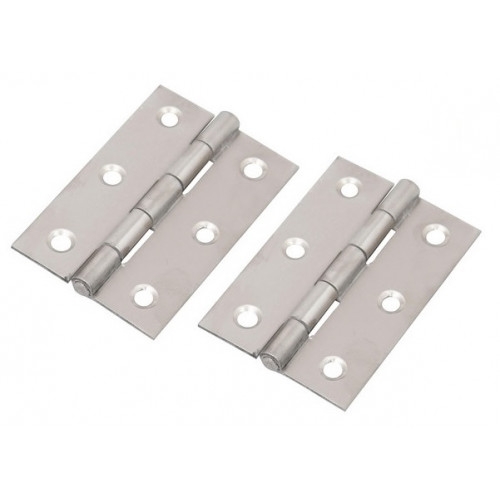 Pair Of 75mm Butt Hinges for Internal Doors – 75mm (3 Inch) Timber Door Hinge – Chrome Silver Butt Door Hinge – Golden Grace – My Door Handles