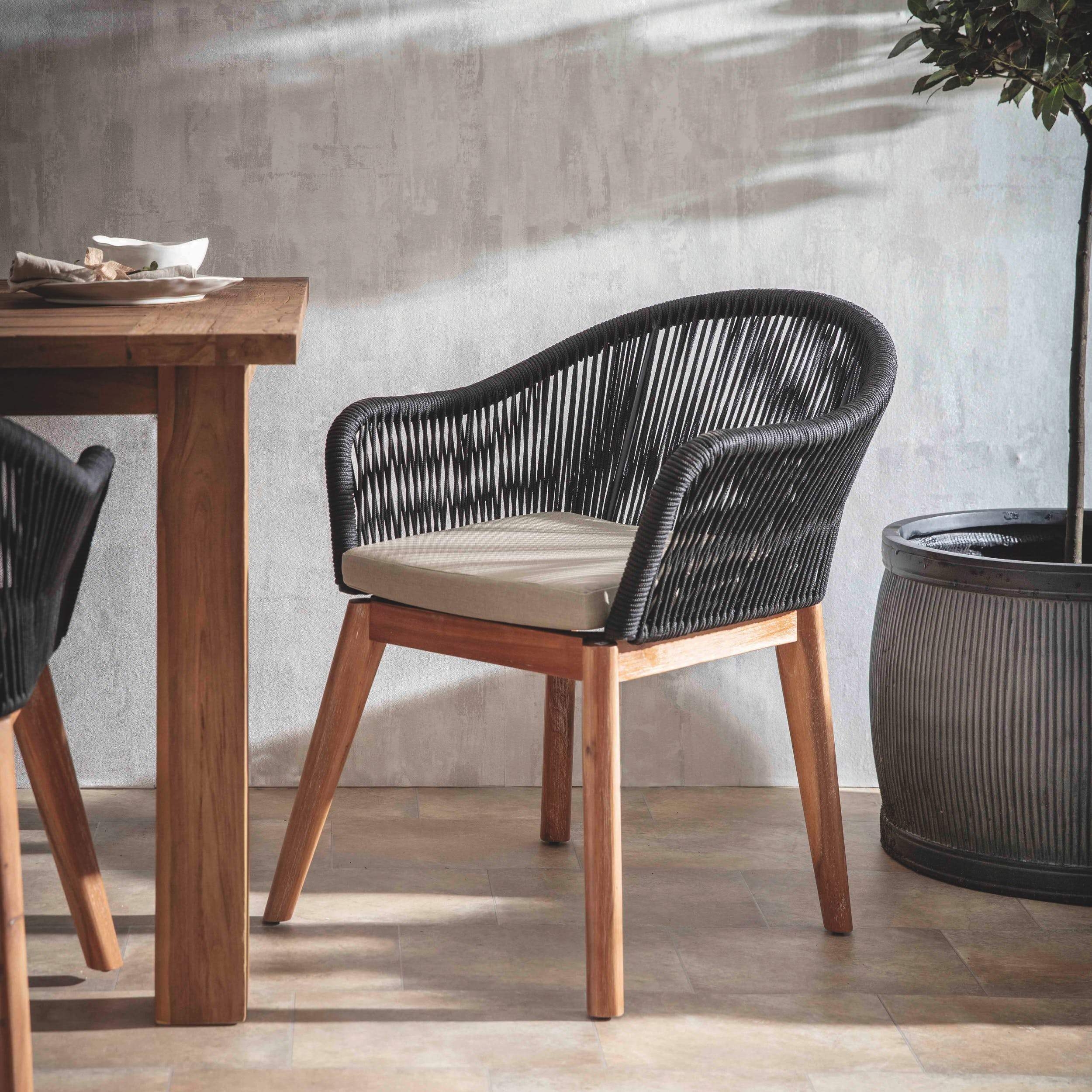 Polyrope Pair Of Luccombe Dining Chairs – Garden Trading