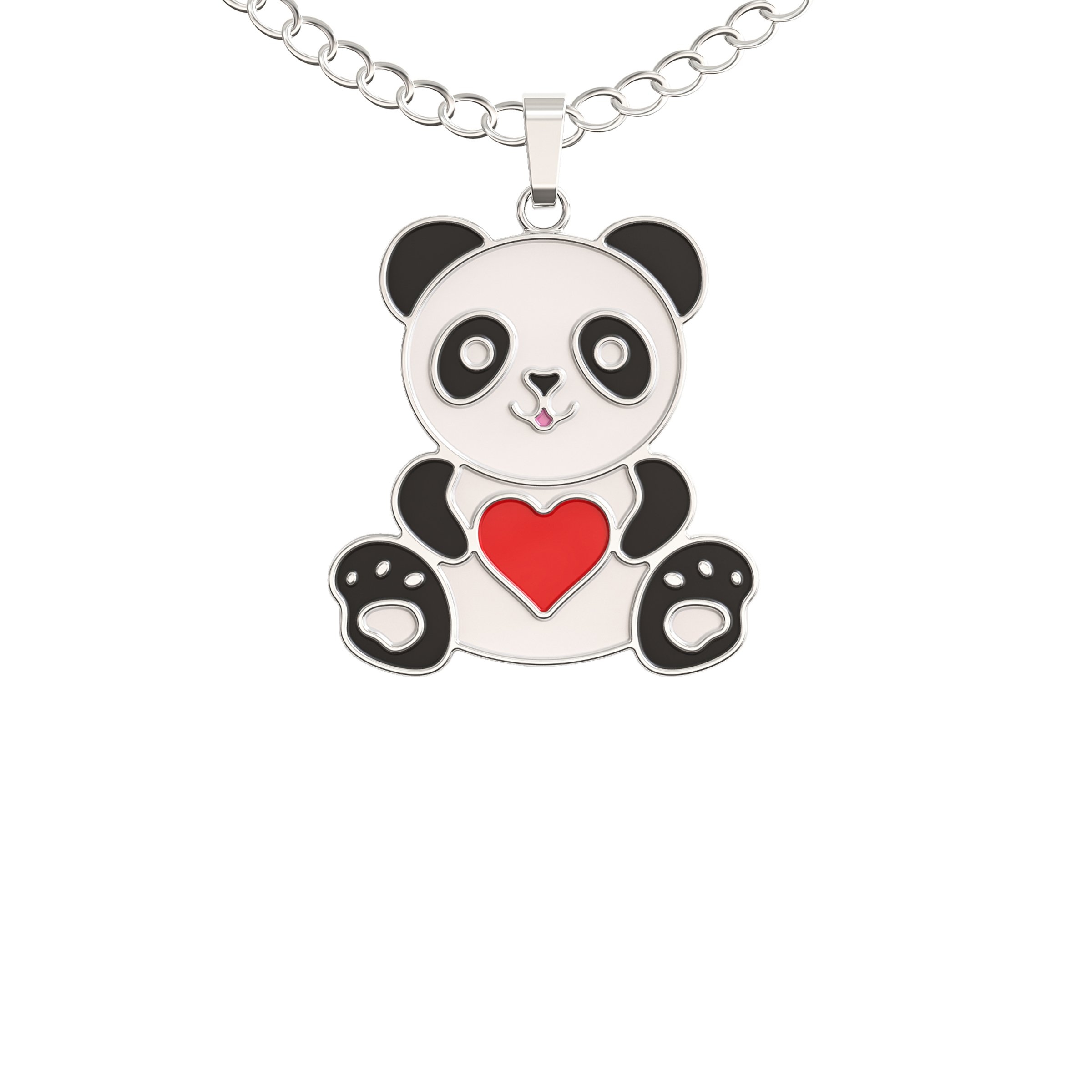 Panda Necklace Gift – Cute Panda Heart Pendant – Happy Kisses