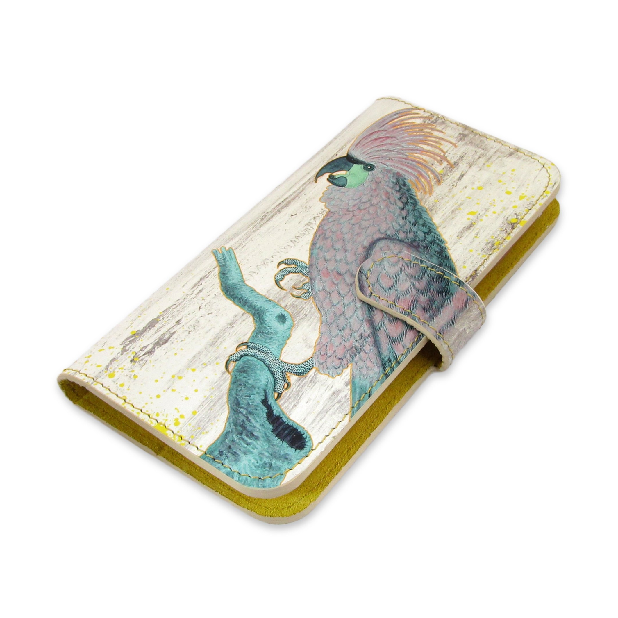 Leather Wallet Phone Case – The Parrots – iPhone 11 Pro Max / No personalisation / Grey