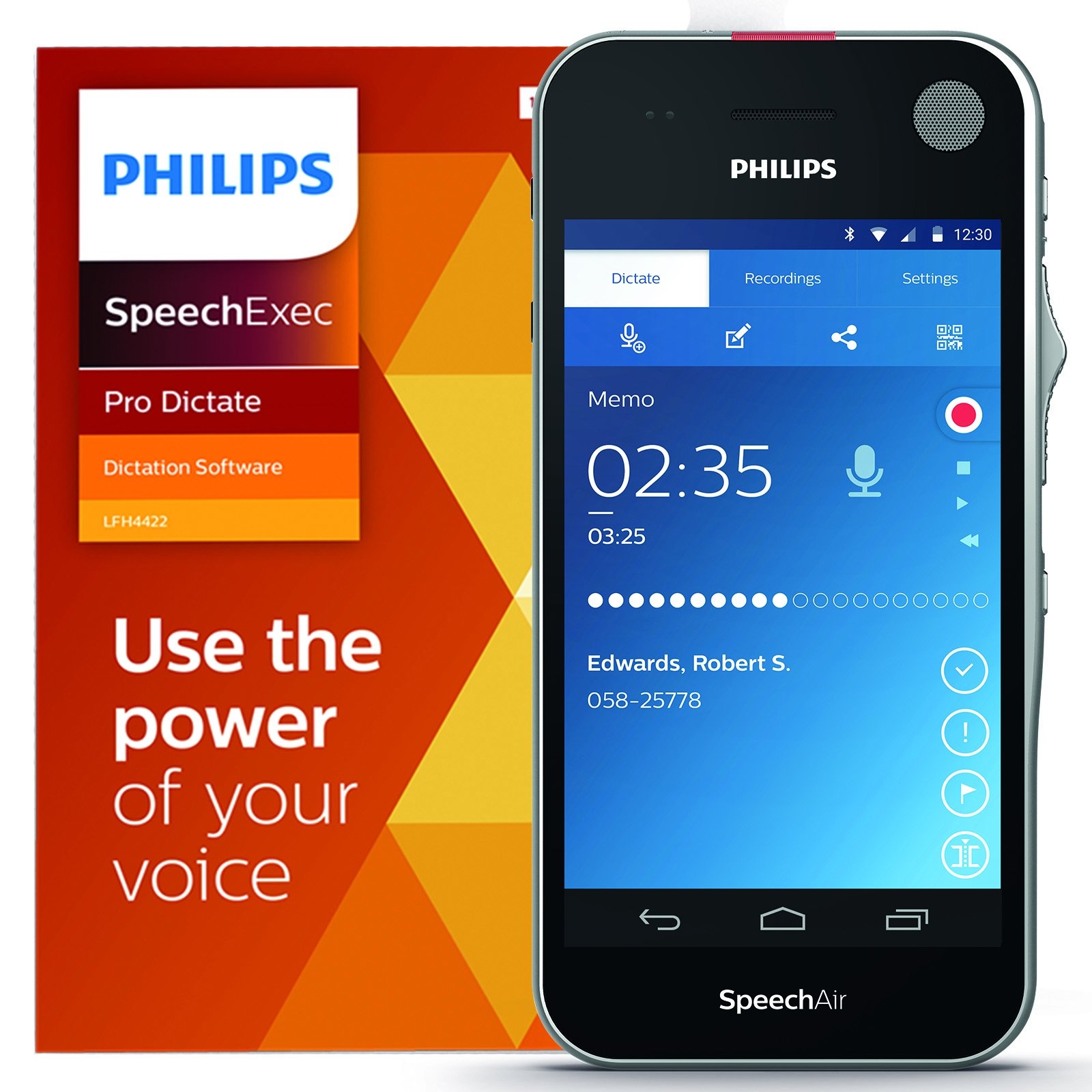 Philips SpeechAir Smart Voice Recorder (PSP2200) with SpeechExec V11
