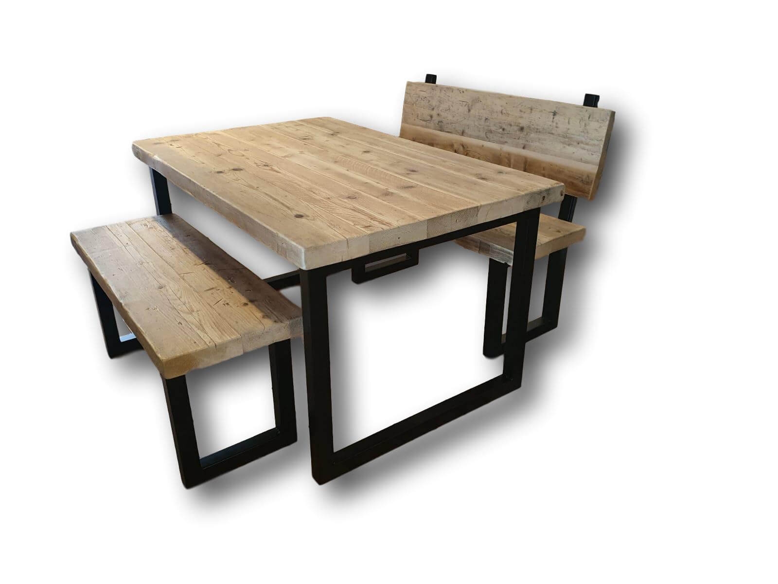 The Reclaimed Rustic Weathered Table – Design Your Own Dining Table 170cm x 90cm1 bench (to fit between table legs) – Acumen Collection