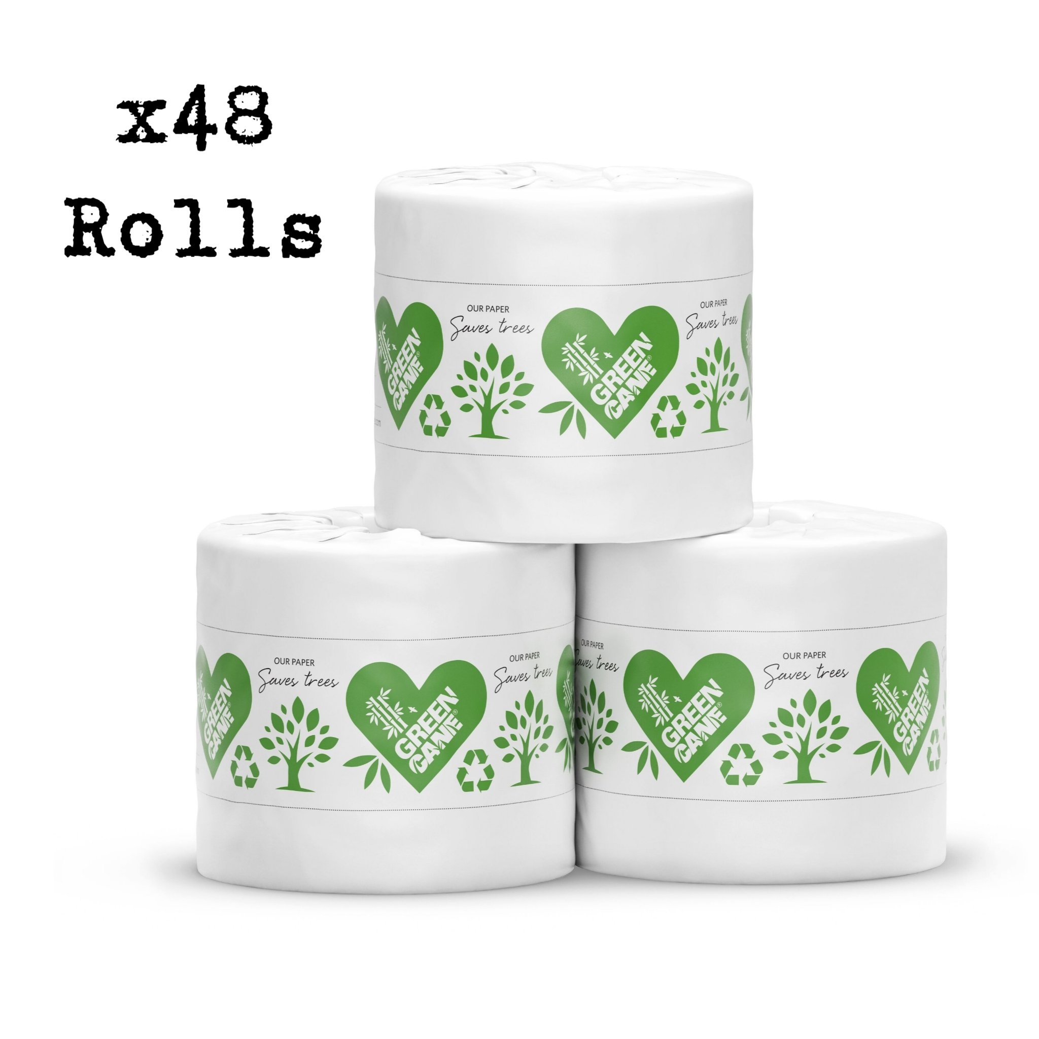GreenCane 48 Sustainable Toilet Rolls (300 Sheets) – By GreenCane Paper