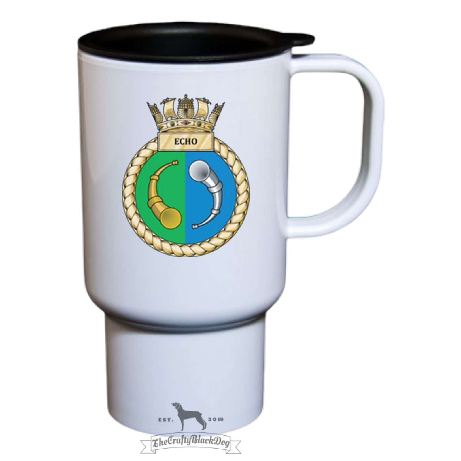 RAF Digby – Travel Mug – No – Crafty Black Dog