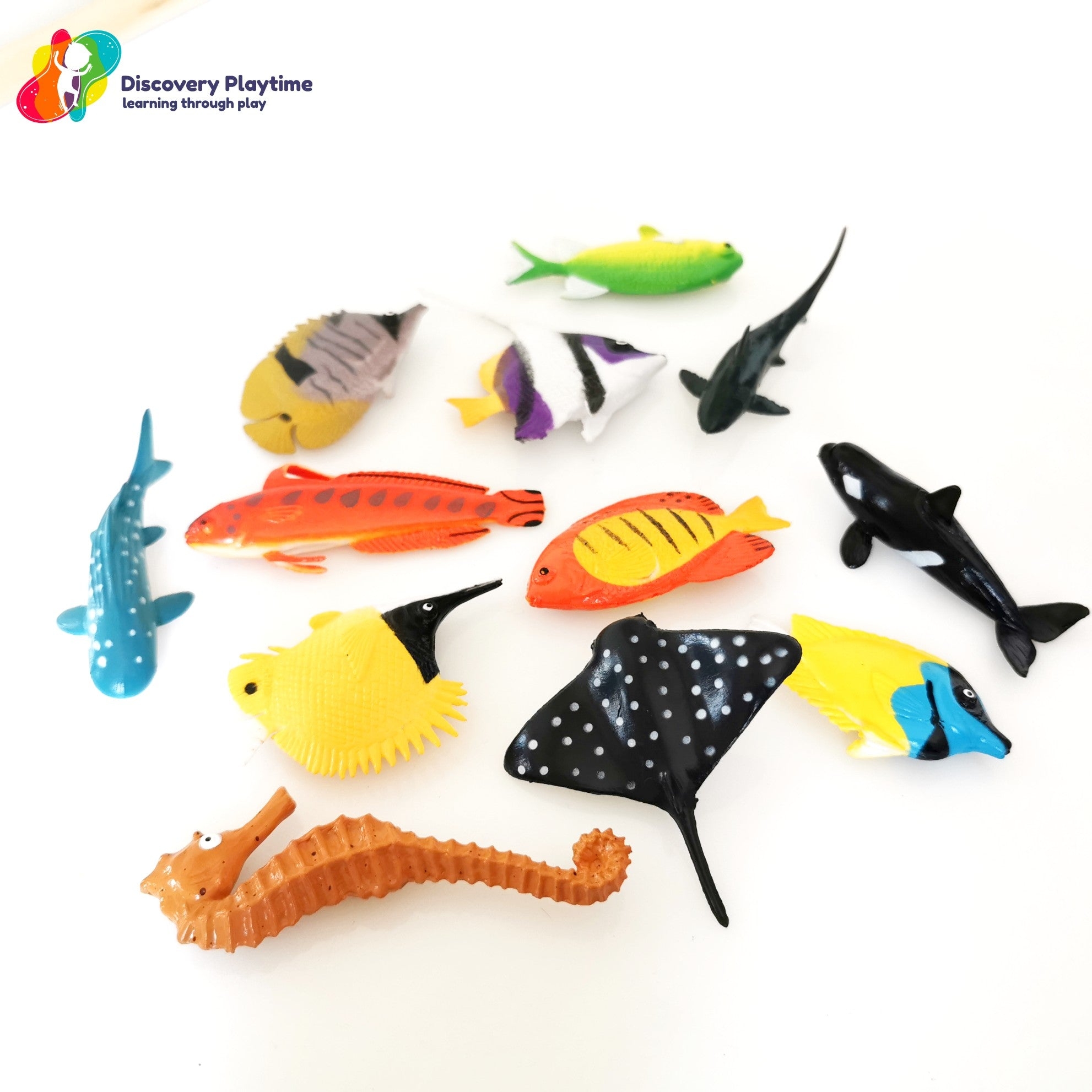 Mini animal set – Ocean (12pcs) – Children’s Learning & Vocational Sensory Toys For Children Aged 0-8 Years – Summer Toys/ Outdoor Toys