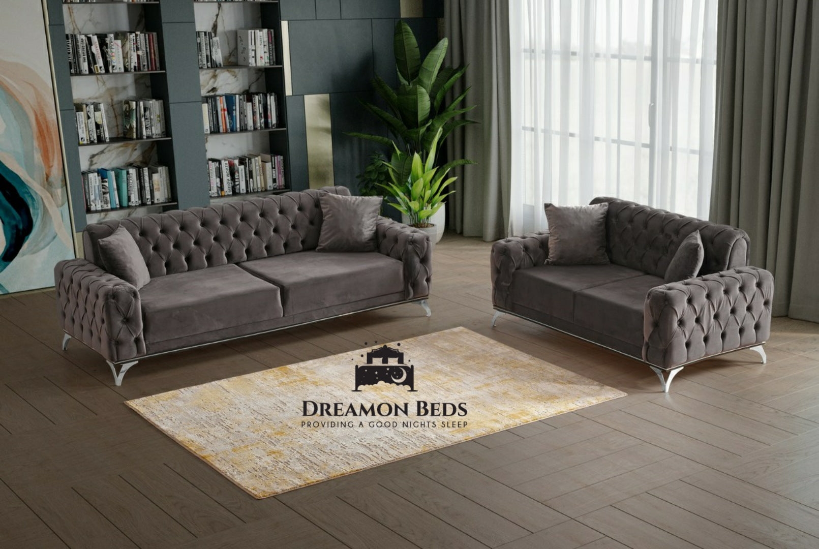 Hollywood Chesterfield 3+2 Sofa Set – Dreamon Beds