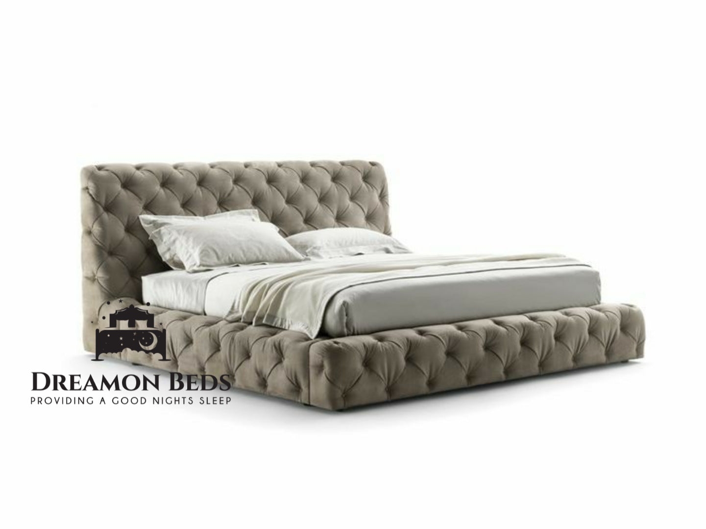 Dakota Ambassador Bed Frame Available With Ottoman Storage – Endless Customisation – Choice Of 25 Colours & Materials – Dreamon Beds