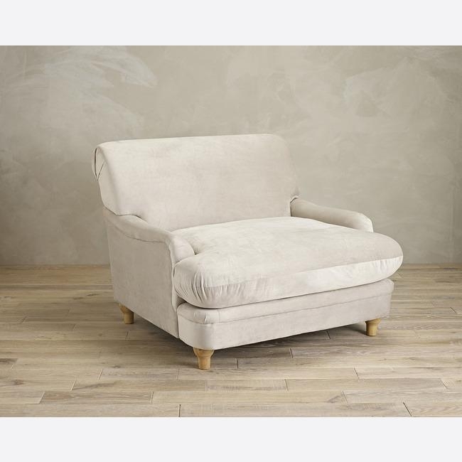 Extra Large Velvet Armchair Beige – By CGC Interiors