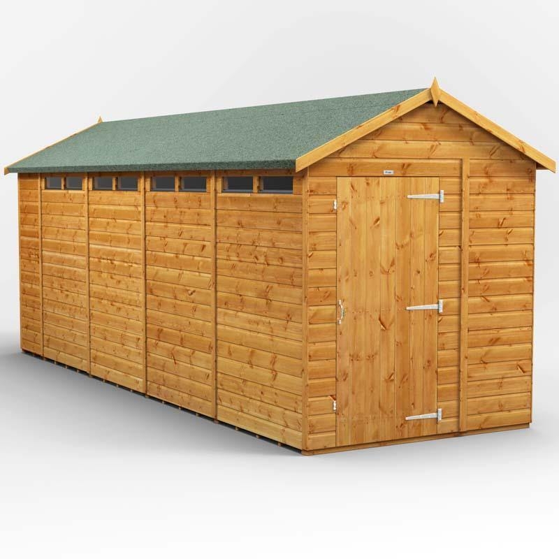 Power Apex Wooden Secure Shed, 18×6 / Single – Powersheds – Spearhead Outdoors
