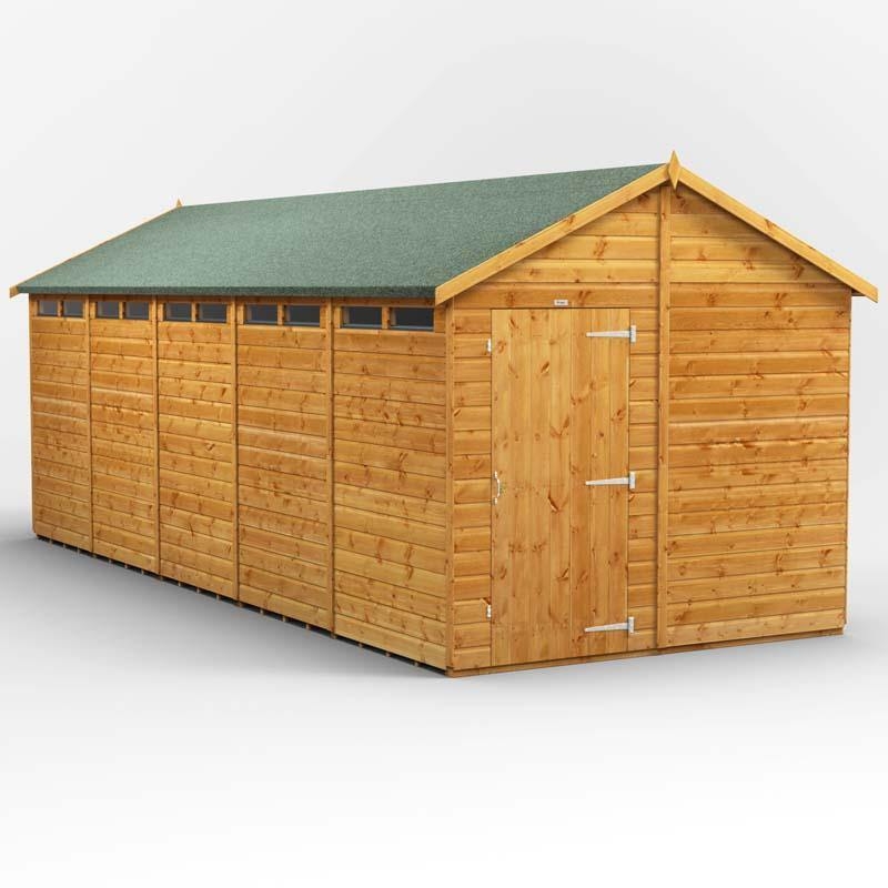 Power Apex Wooden Secure Shed, 20×8 / Single – Powersheds – Spearhead Outdoors