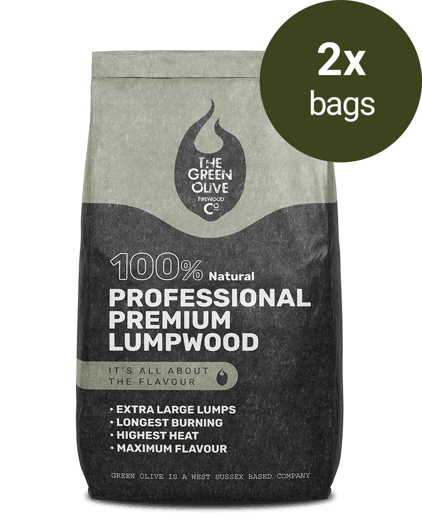 Premium Pro Lumpwood Charcoal – 24kg – Natural Charcoals – Green Olive Firewood