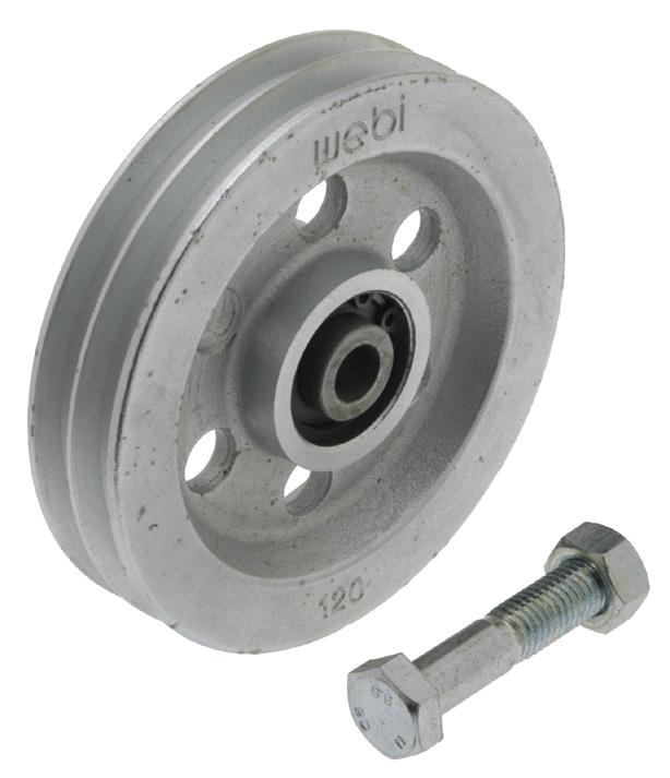 300-500kg Webi Pulley Type Ett-74D – Galvanised Cast Iron Double Groove Pulley (Etter) – 400 kg / 120mm Ref:155.5.2 – Double Groove Pulley – Silver / Grey – Cast Iron