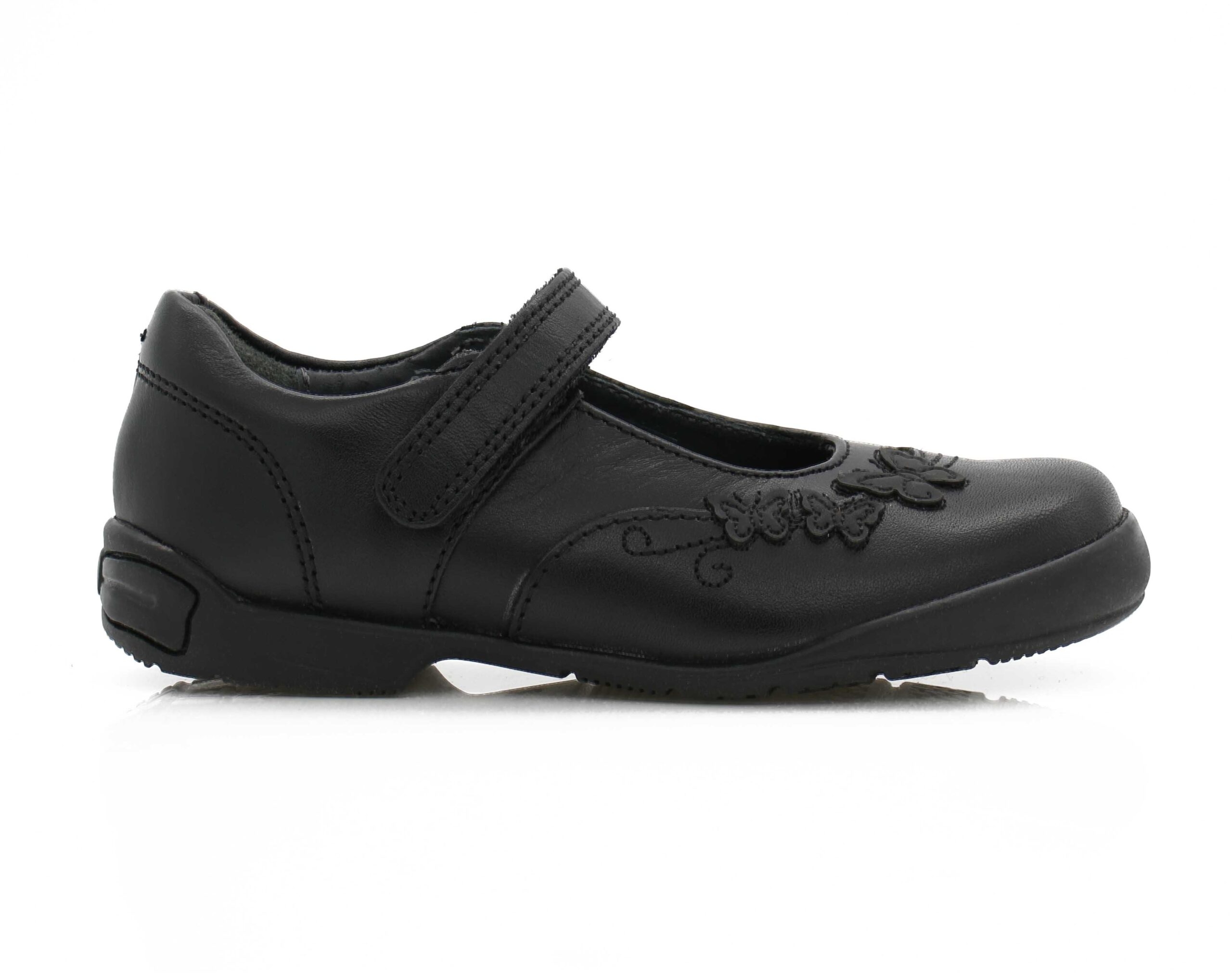 Womens Start Rite Pump – Black School Shoes – Velcro – Strong Heel Support – Size K9.5 / Width F – Leather – ShoeFit