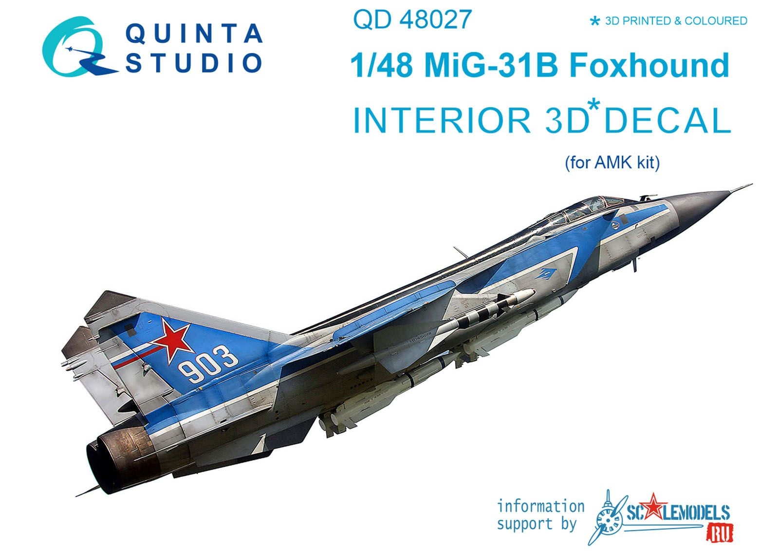Quinta Studio 1/48 Mikoyan MiG-31B 3D Interior Decal – # QD48027 – Model Hobbies