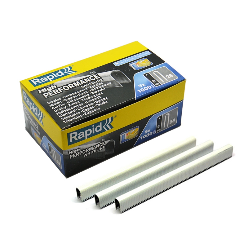 Rapid –  R28 White Cable Staples (White Coated Galvanized Steel) – 9mm 5000pk – Silver Colour – Textile Tools & Accessories