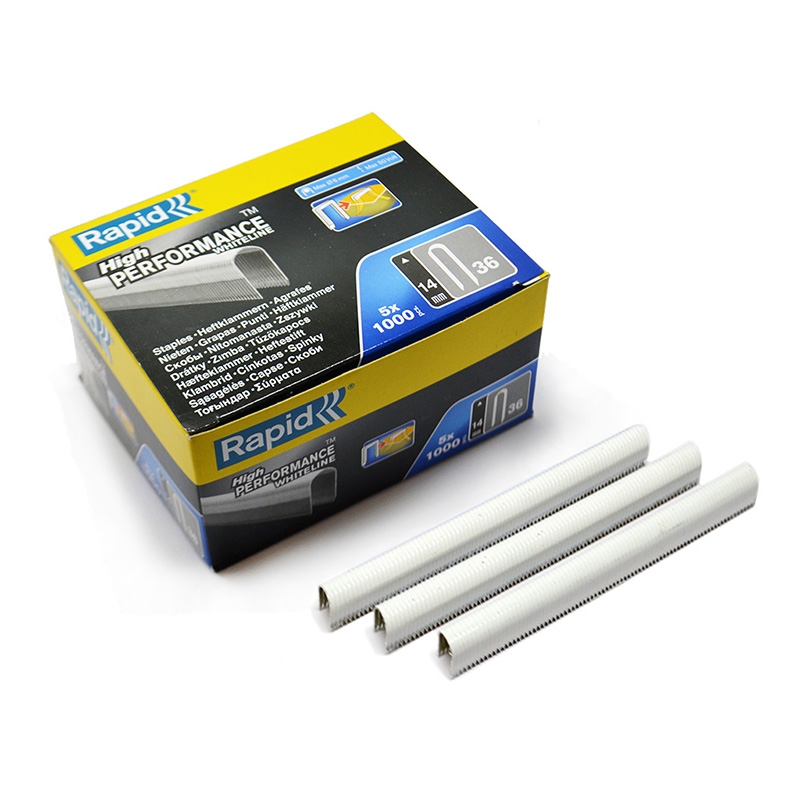Rapid –  R36 White Line Cable Staples 14mm – Silver Colour – Textile Tools & Accessories