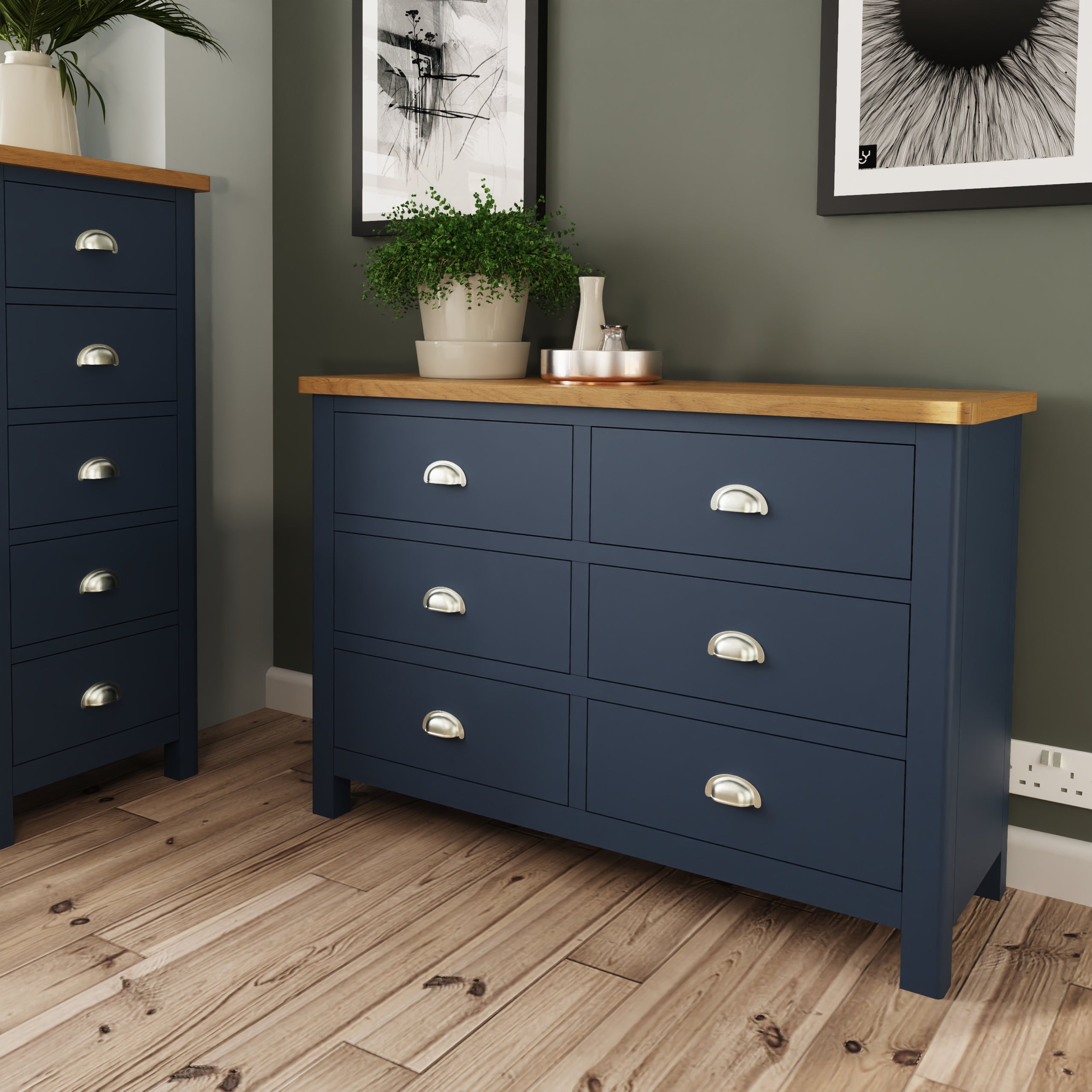 RA Bedroom Blue – 6 Drawer Chest of Drawers – Essentials