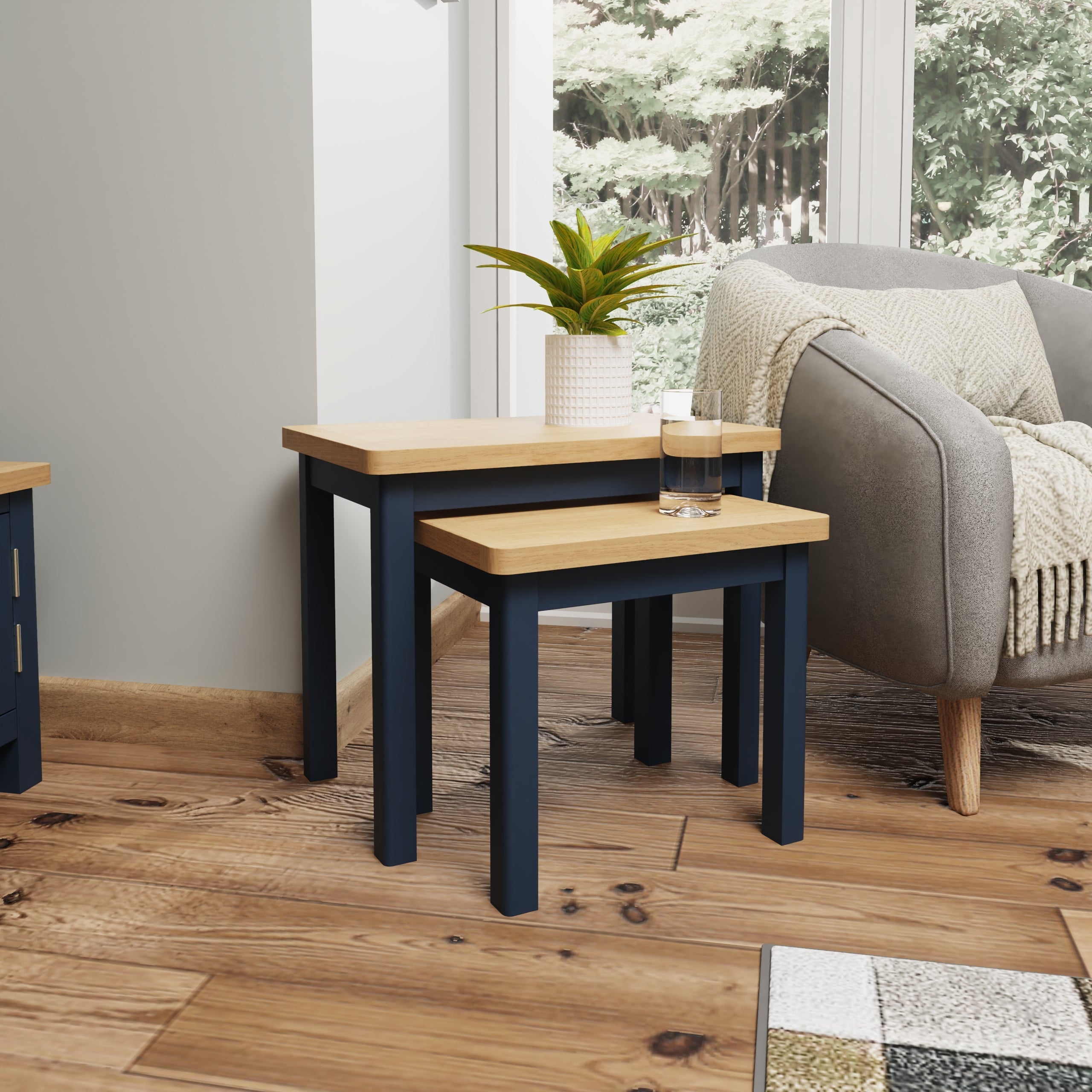 RA Dining Blue – Nest Of 2 Tables – Essentials