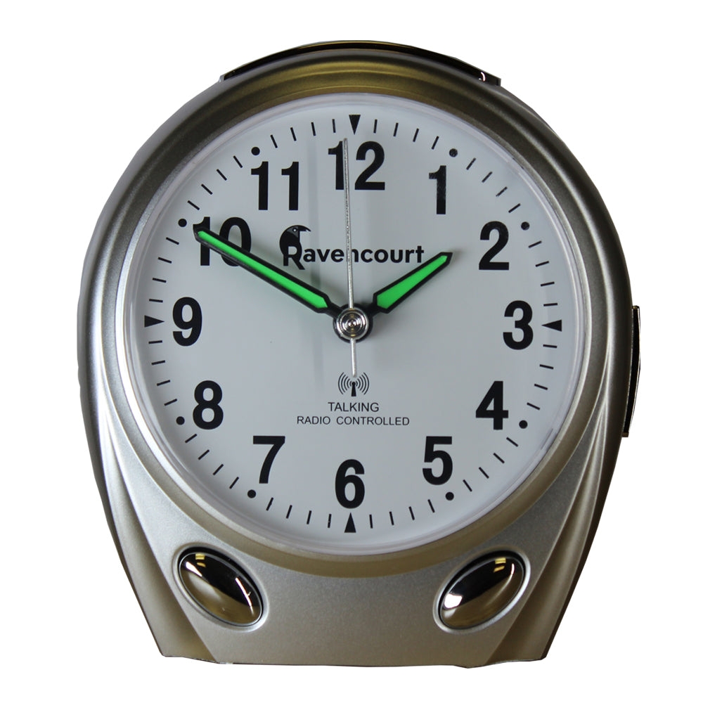 Talking Radio Controlled Alarm Clock Silver – Clocks & Watches – Story & Sons – Story And Sons