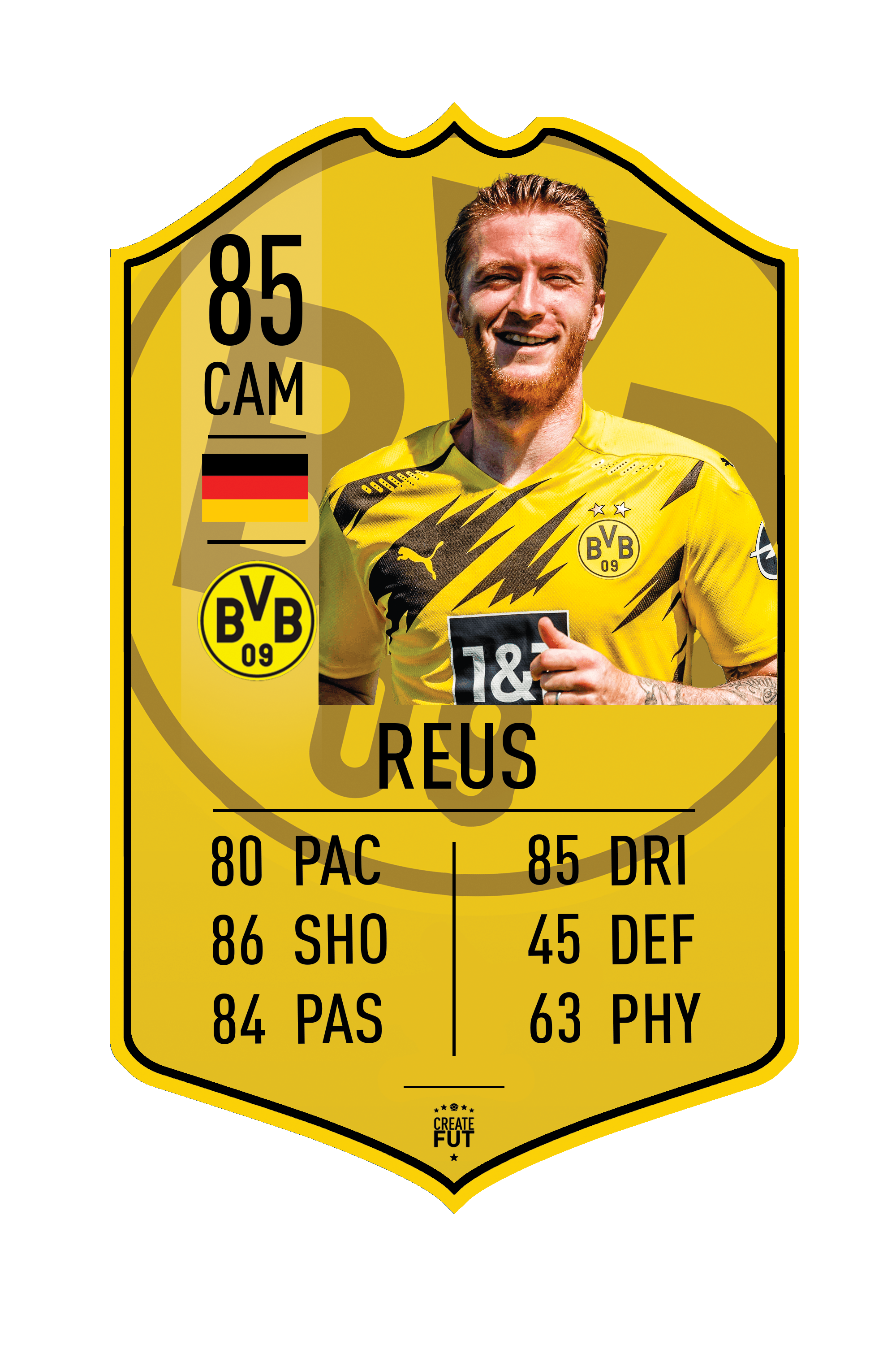 Reus BVB pre-made card – A2 | (42cm x 59.4cm) – Fifa Ultimate Team Card – Create FUT