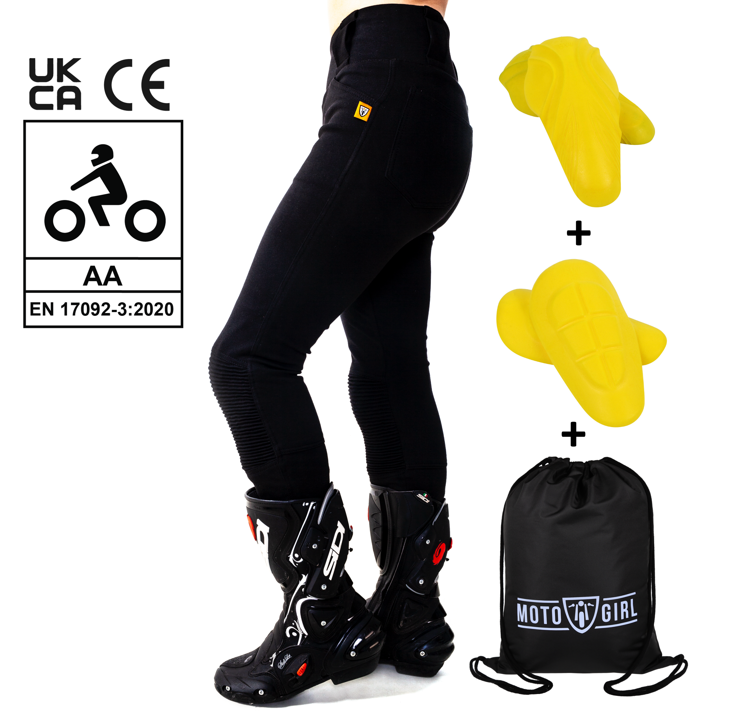 MotoGirl Ribbed (knee) Leggings UK26 / Petite – Armadillo Customs