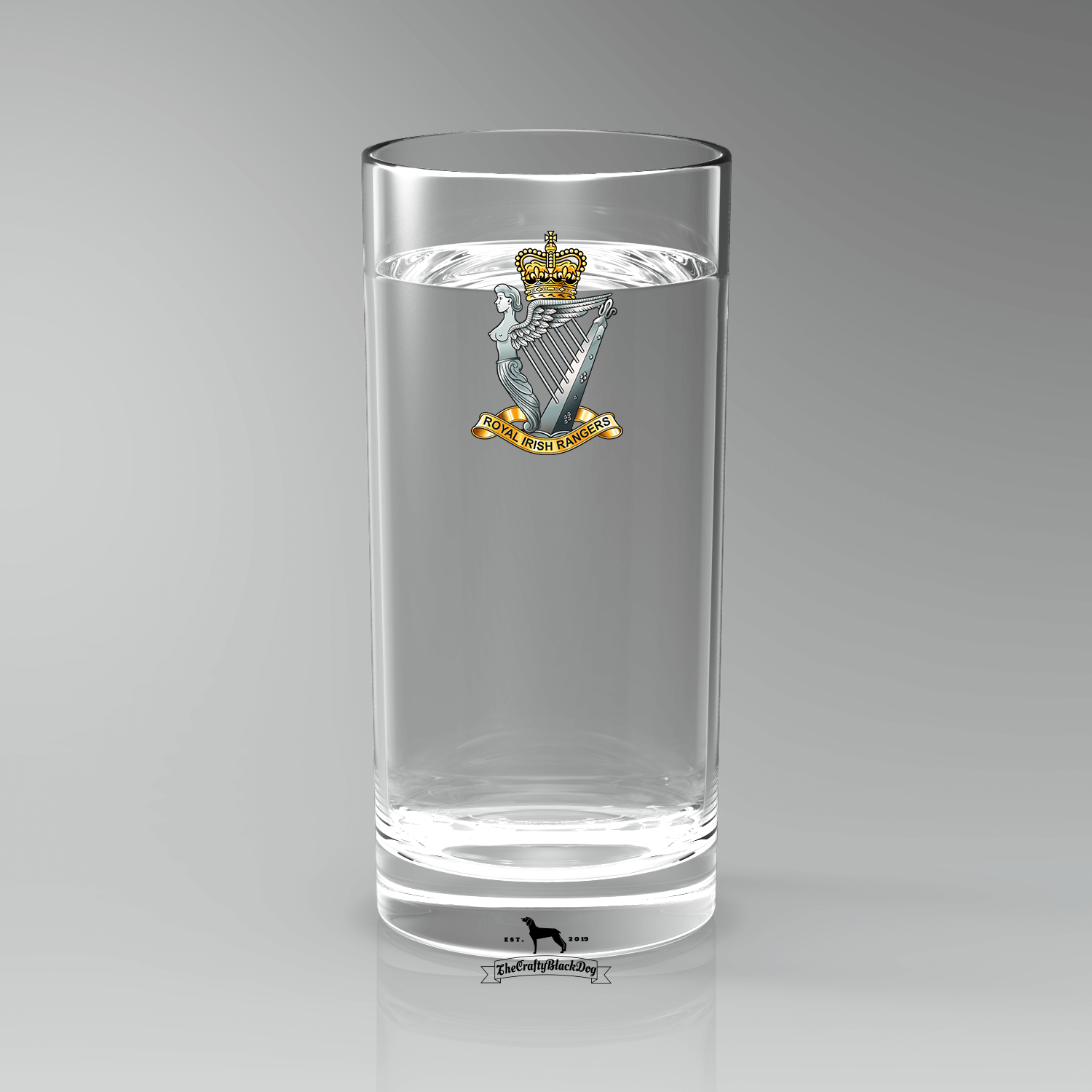Royal Irish Rangers – Highball Glass(es) – Set Of 4 – Crafty Black Dog