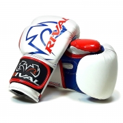 Rival Rb7 Fitness Bag Training Boxing Gloves White Blue Red  – Size: 12 – Adult – Unisex