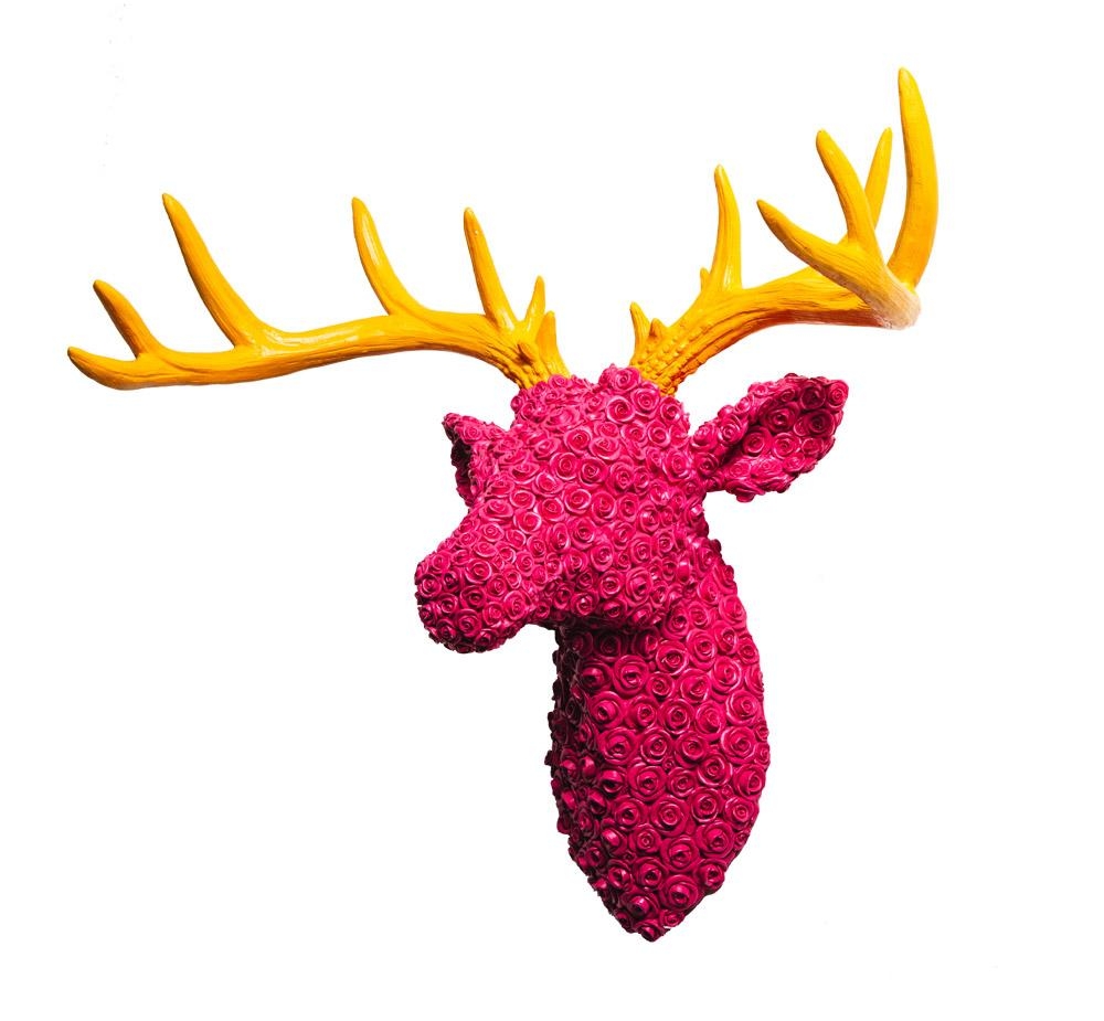 Rose Stag Head Wall Art