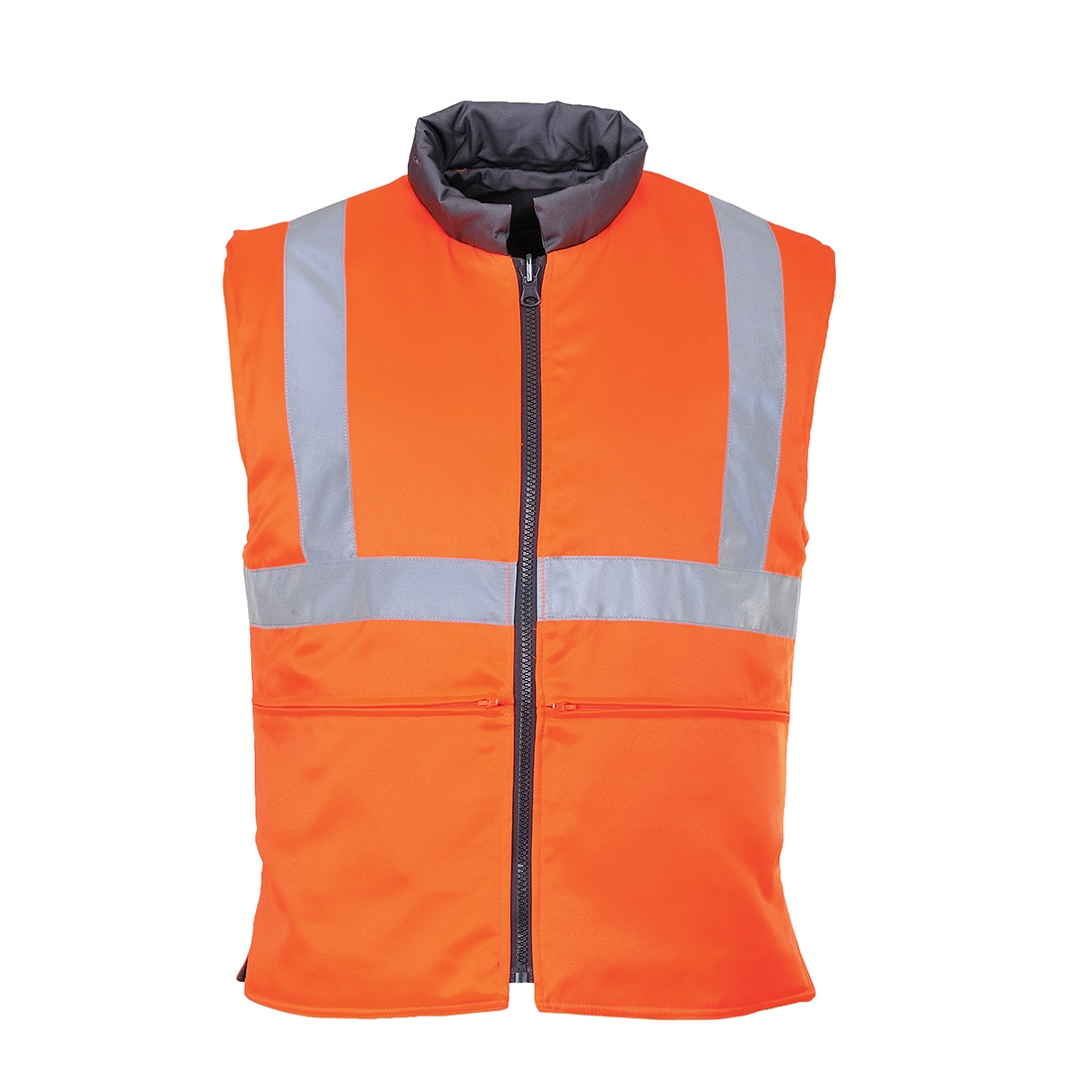 Hi-Vis Reversible Bodywarmer RIS Orange – XL – Work Safety Protective Equipment – Portwest – Regus Supply
