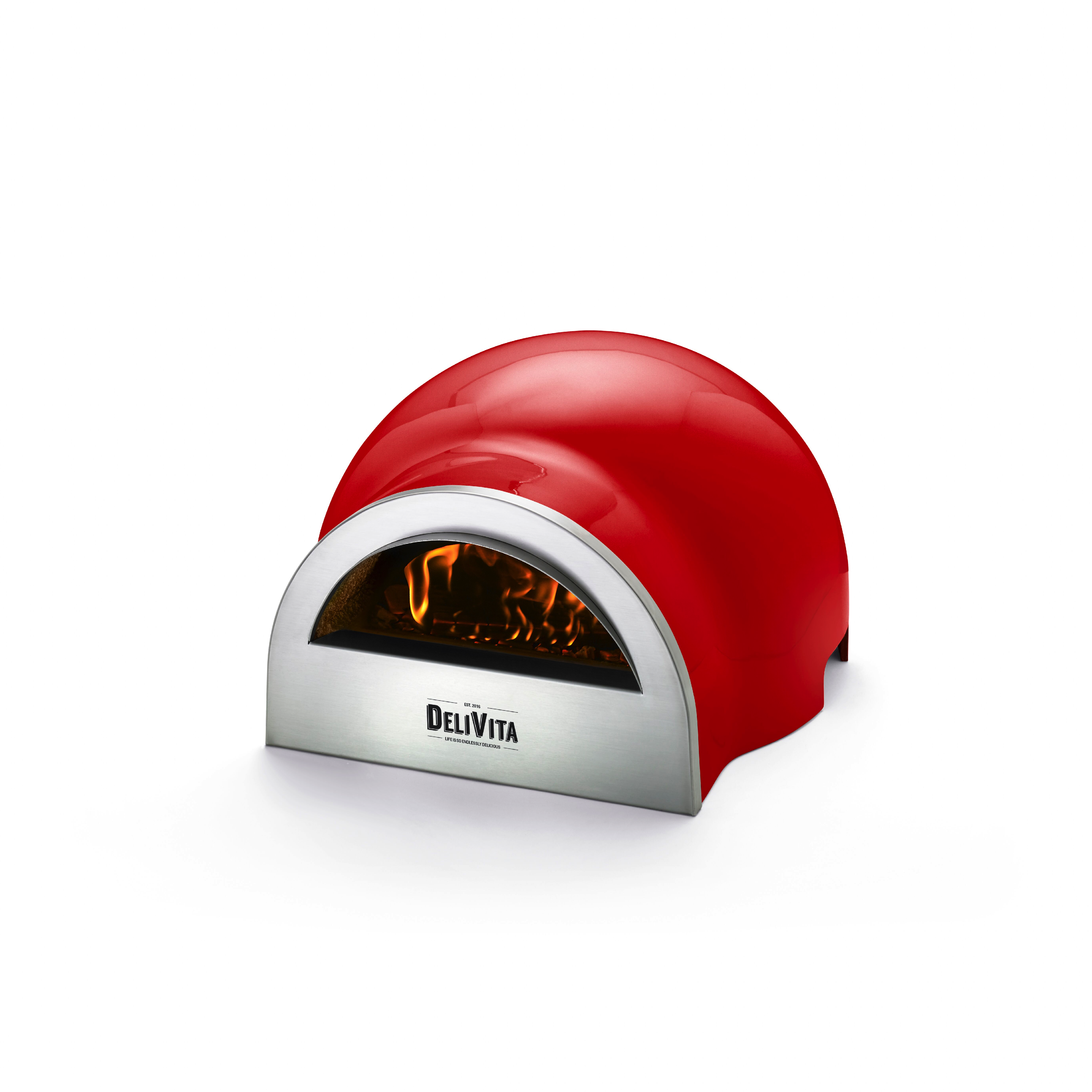 DeliVita Outdoor Traditional Wood-fired Oven – Chilli Red – Pizza Oven Only – Outdoor Pizza Oven – Forno Boutique