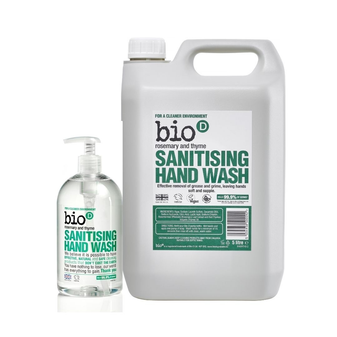 Bio-D Sanitising Hand Wash (Rosemary & Thyme) – Refill Bundle
