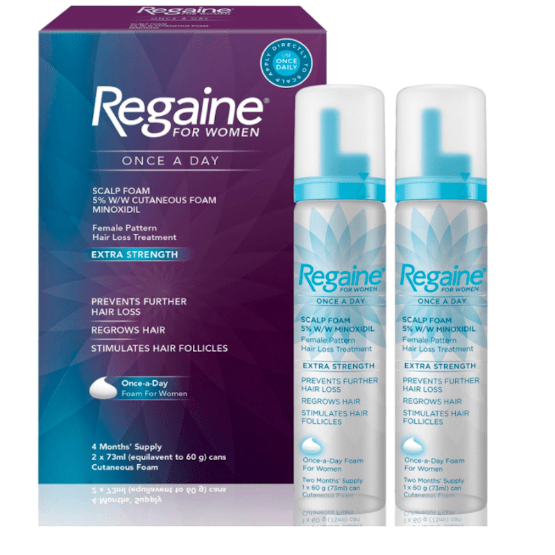 Regaine For Women Extra Strength Scalp Foam 5% W/W Cutaneous Foam -4 Month Supply – Caplet Pharmacy