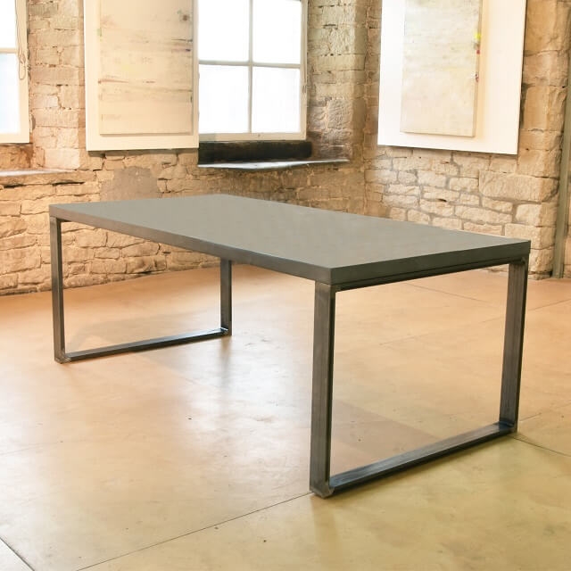 The Stirling Concrete & Steel Dining Table. 200cm – Acumen Collection – Acumen Collection
