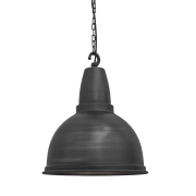 Industville – Retro Large Pendant – 13 Inch – Ceiling Light – Light Shade – Black / Grey Colour – Pewter / Brass Material – 34 CM X 33 CM X 33 CM