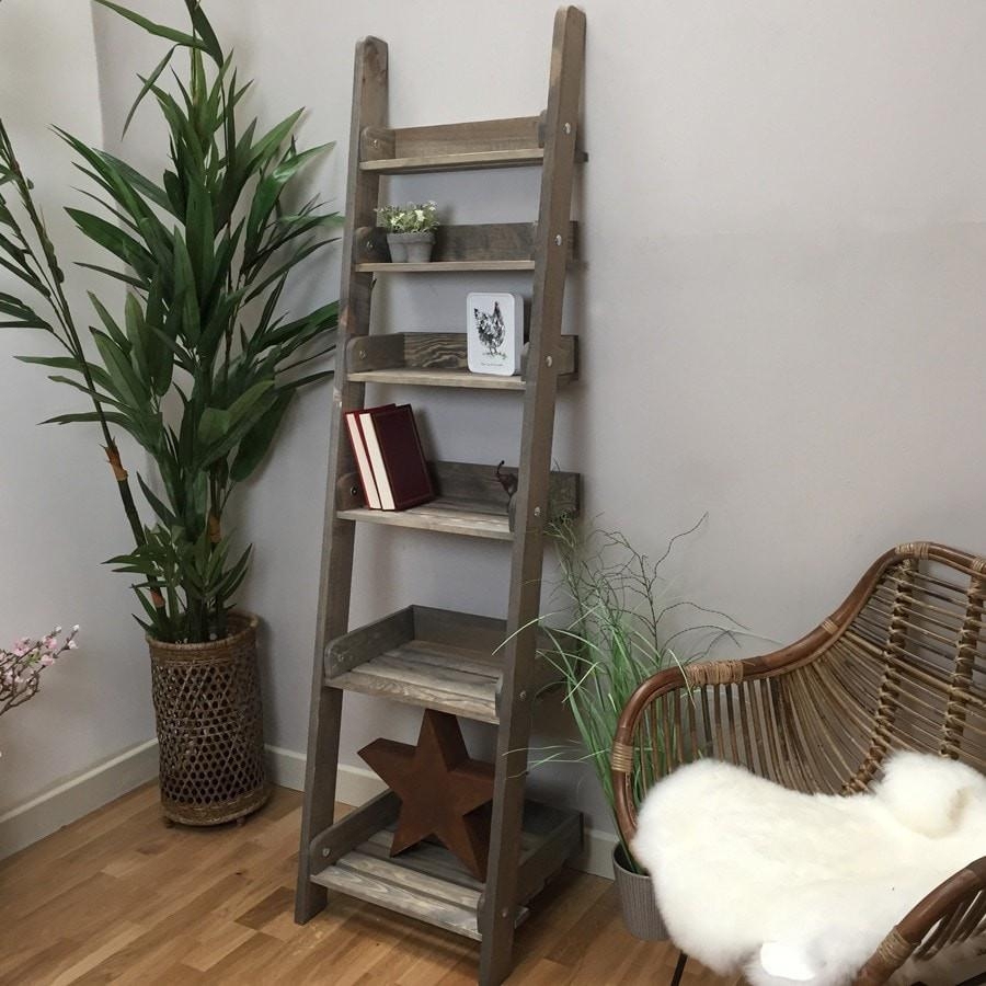 Rustic Aldsworth Wooden Shelf Ladder
