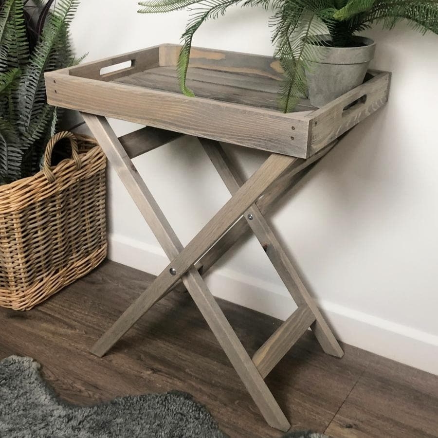 Rustic Wooden Butlers Tray Table