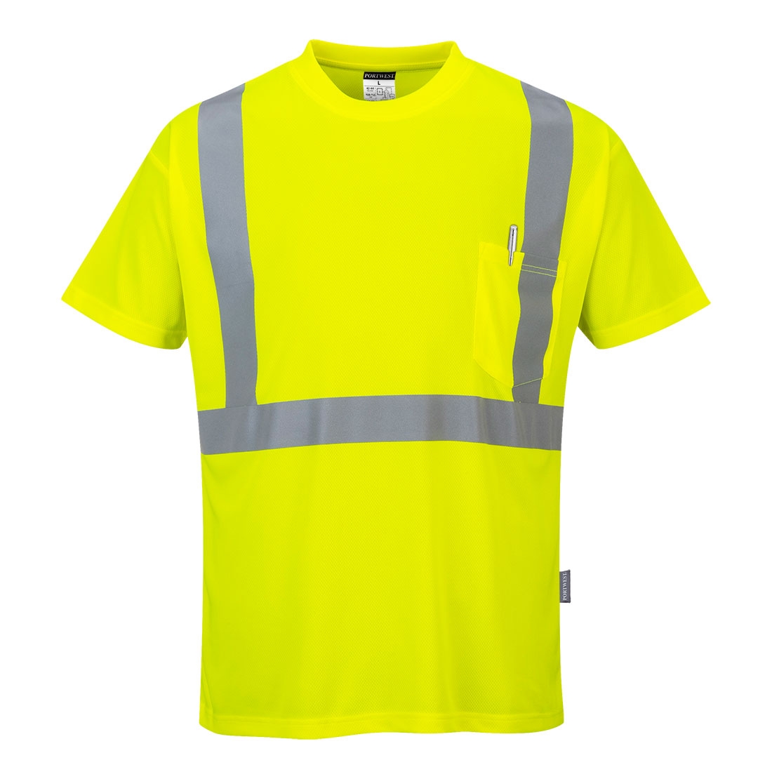 Hi-Vis Pocket T-Shirt Yellow – Work Safety Protective Equipment – Portwest – Regus Supply