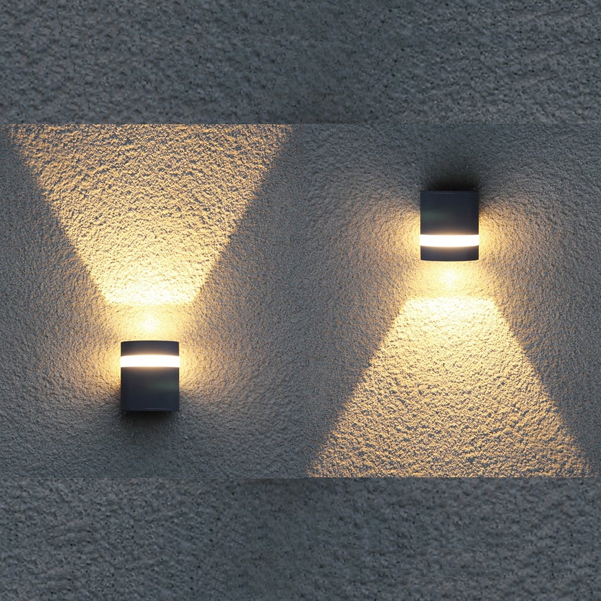 Black Or Grey Curved Up Down Outdoor Wall Light Black – One Light – By CGC Interiors