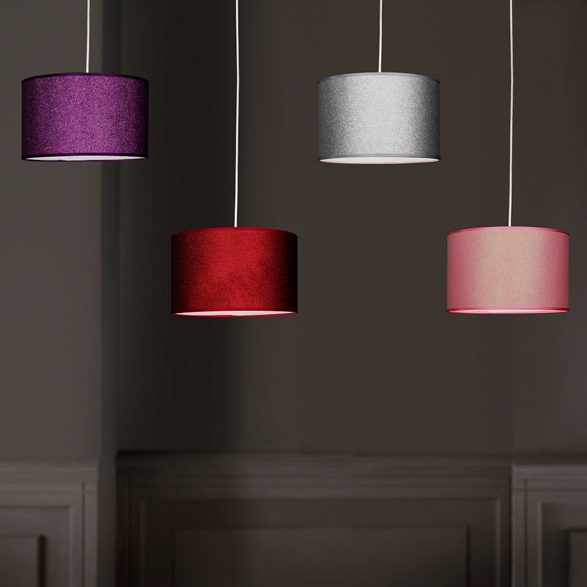 Silver – Pink – Red – Purple Glitter Light Shades Purple – By CGC Interiors